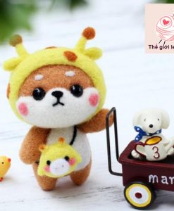 bộ kit len chọc shiba vui vẻ 2 hươu cao cổ