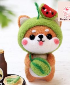 bộ kit len chọc shiba vui vẻ 2 dưa hấu
