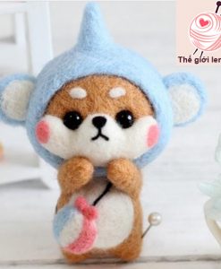 bộ kit len chọc shiba vui vẻ 2 voi con