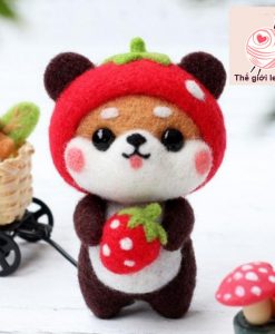 bộ kit len chọc shiba vui vẻ 2 dâu đỏ