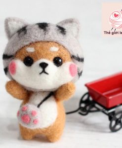 bộ kit len chọc shiba vui vẻ 2 sói xám