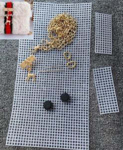 nguyên liệu đan túi len xù canvas